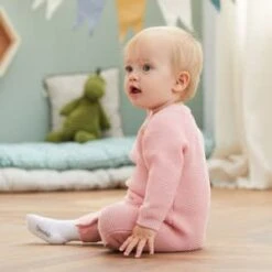 Strickoverall Langarm In Rosa -Geschäft Für Kinderperipherieprodukte bornino strickoverall langarm in rosa 3