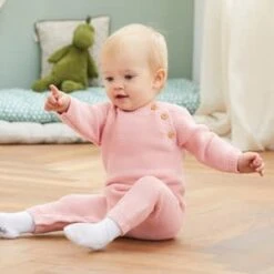 Strickoverall Langarm In Rosa -Geschäft Für Kinderperipherieprodukte bornino strickoverall langarm in rosa 5