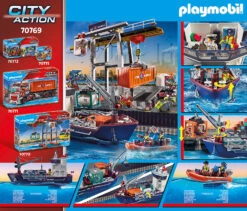 Playmobil 70769 Großes Containerschiff Mit Zollboot -Geschäft Für Kinderperipherieprodukte playmobil 70769 grosses containerschiff mit zollboot 2