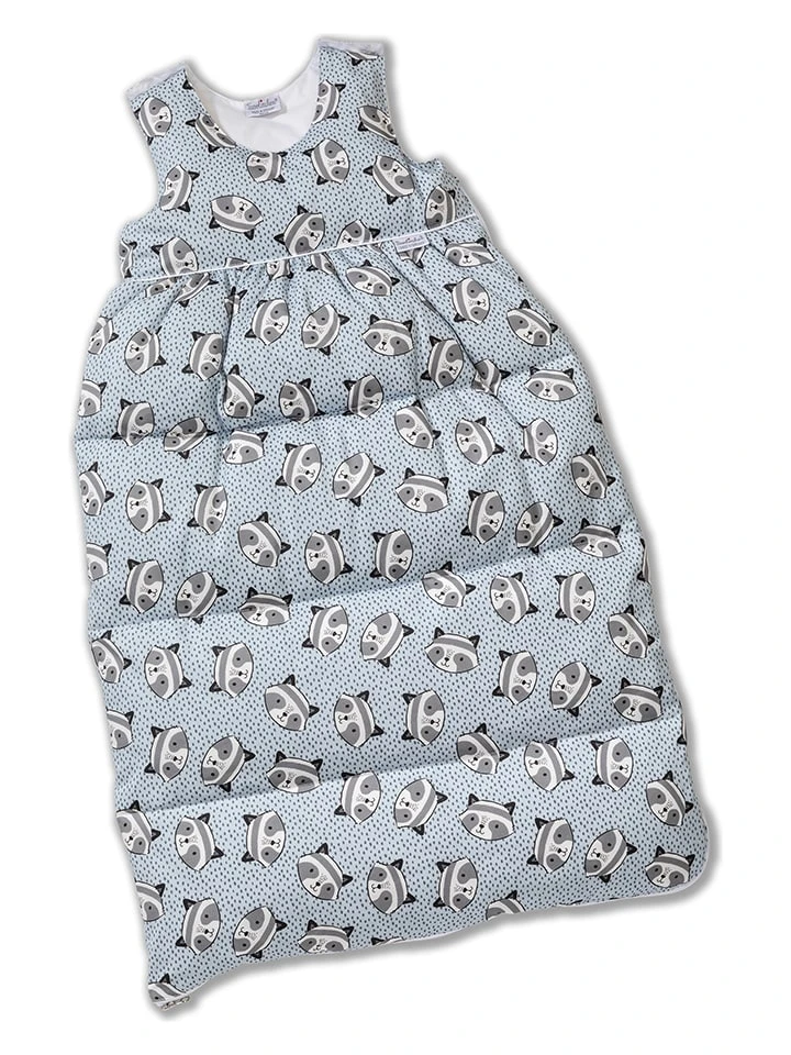 Daunenschlafsack "Waschbär" In Hellblau 3 Daunenschlafsack "Waschbär" In Hellblau
